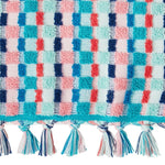 The Pioneer Woman Cotton Bath Towel Dotted Stripe Teal 27in x 52in, Set of 2