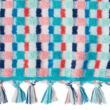 The Pioneer Woman Cotton Bath Towel Dotted Stripe Teal 27in x 52in, Set of 2