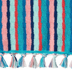 The Pioneer Woman Cotton Bath Towel Dotted Stripe Teal 27in x 52in, Set of 2