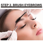 Eyebrow Extension Premium Kit with 2 Tray of Mink Eyebrows in Brown, Comes on Mixed Length Trays 5-8 mm Mix, Eyebrow Premium Glue Clear & Dual Pack (Straight & Curved Tip) Extension Tweezers