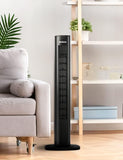 HOLMES 36" Smart WI-FI Connected Tower Fan, Alexa Fan, Voice Control, Oscillation, Digital Control Panel, Remote Control, 3 Speed Settings, 3 Modes, 15-Hour Auto-Shut Off Timer, Black Finish