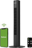 HOLMES 36" Smart WI-FI Connected Tower Fan, Alexa Fan, Voice Control, Oscillation, Digital Control Panel, Remote Control, 3 Speed Settings, 3 Modes, 15-Hour Auto-Shut Off Timer, Black Finish