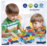 KC Republic Ocean Reef 37 Pcs Water Washable Painting & Building Toy Set for Toddlers and Kids Age 3+, Build and Paint with Water Washable Paints and Brushes, Perfect for Imaginative and Creative Play Stem Toy