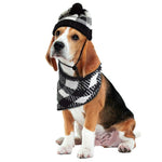 Vibrant Life Pet Beanie Hat and Bandana Set for Dogs and Cats Plaid Sweater Knit