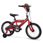 Huffy Disney Cars Kid Bike Quick Connect Assembly, Handlebar Plaque w/ Sounds & Training Wheels, 16" Red