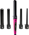 Marquee Beauty Professional Salon 8 Piece Flat And Curling Iron Set, 5 Interchangeable Ceramic Tourmaline Barrels, Heat Protectant Glove