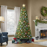 7.5 ft. Pre-Lit LED Festive Pine Artificial Christmas Tree