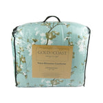 Gold Coast Aqua Blossoms Comforter, Full/Queen