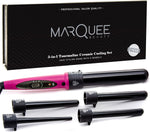 Marquee Beauty Professional Salon 8 Piece Flat And Curling Iron Set, 5 Interchangeable Ceramic Tourmaline Barrels, Heat Protectant Glove