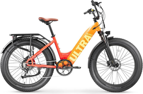 XPRIT Fat Tire Electric Bike Urban Ultra Stylish, Sustainable for Fast and Convenient City Rides - Sunset (500W Motor, 48V/16Ah Battery, 45kmh Top Speed, 72km Average Mileage)