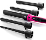 Marquee Beauty Professional Salon 8 Piece Flat And Curling Iron Set, 5 Interchangeable Ceramic Tourmaline Barrels, Heat Protectant Glove