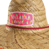 Pink Drink Hat Fabric Pattern Print Straw Sunhat Men & Women, Lifeguard Hat, Beach, Swim, Cruise, Paddle Board, Boat, Fishing, Fits All, Malabar Hat.Clo