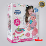 Deluxe Lovely Baby Doll with Feeding and Pee Function, 12 Sounds, and Accessories for Kids, 3+ Ages