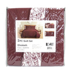 VCNY Home Reversible Paisley Elizabeth 3-Piece Quilt Set Full/Queen - Burgundy