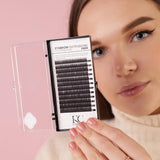 KC Republic Eyebrow Extensions Premium Kit with 4 Trays of Mink Eyebrows in Light Brown, Brown, Dark Brown, Black, Comes on Mixed Length Trays 5-8 Mm Mix, Eyebrow Premium Glue & Extension Tweezers