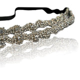 Bride Double Silver Thin Rhinestone Headband for Wedding, Bridal, Bohemian, Fashion, Vintage, Gatsby, or Prom