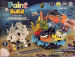 KC Republic Ocean Reef 37 Pcs Water Washable Painting & Building Toy Set for Toddlers and Kids Age 3+, Build and Paint with Water Washable Paints and Brushes, Perfect for Imaginative and Creative Play Stem Toy