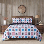 Country Living Red, White & Buzz Queen Quilt Set