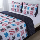 Country Living Red, White & Buzz Queen Quilt Set