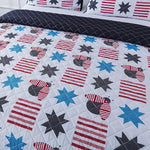 Country Living Red, White & Buzz Queen Quilt Set