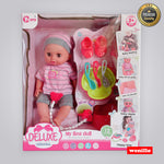 Deluxe Lovely Baby Doll with Feeding and Pee Function, 12 Sounds, and Accessories for Kids, 3+ Ages