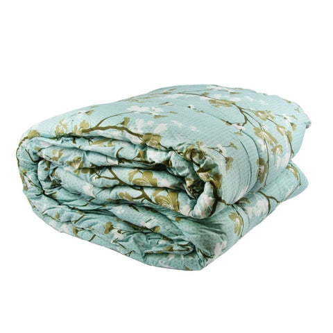 Gold Coast Aqua Blossoms Comforter, Full/Queen