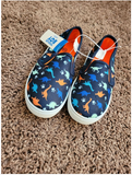 Swingles Toddler Boy Blue Dinosaurs Slip-On Shoes