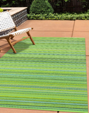 Green Decore Plastic Stain Proof Reversible Fade Resistant Premium Patio Outdoor Rug (8 x 10, Multi Green)