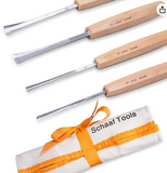 Schaaf Chisel Set with Canvas Case Full Size Gouges 4 Pc. Set