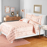 Your Zone Casual Pink Geometric 4 Piece Comforter Set, Full/Queen