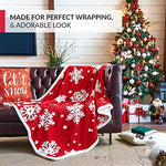 Red & White Snowflake 60x80 Christmas Blanket Sherpa Throw - Soft, Cozy, Warm - Perfect for Holiday Clearance - Winter Decorations for Home