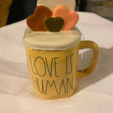 Rae Dunn Love Is Human Yellow Mug Valentine's Day Gift