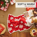 Red & White Snowflake 60x80 Christmas Blanket Sherpa Throw - Soft, Cozy, Warm - Perfect for Holiday Clearance - Winter Decorations for Home