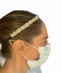 Ear Saver Face Mask Headband Designer with Adjustable Elastic and Felt Backing In Crystal Rhinestones | Save Your ears