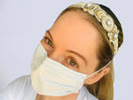 Ear Saver Face Mask Headband Designer with Adjustable Elastic and Felt Backing In Crystal Rhinestones | Save Your ears