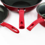 Smart Home 4-Piece Non-Stick Cookware Set in Red