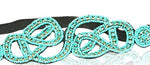 Turquoise Blue Diamond Crystal Headband Rhinestone Elastic Stretch Headband with Style Guide 20 Different Ways to Wear for Graduation