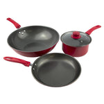 Smart Home 4-Piece Non-Stick Cookware Set in Red