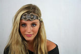 Aztec Gold Rhinestone Beaded Headband and Look Sheet on All the Different Ways to Wear