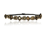 KC Republic Womens Fashion Headband Copper, Gold, and Silver Rhinestone Beaded Headband. Adjustable Band Fit's Any Head