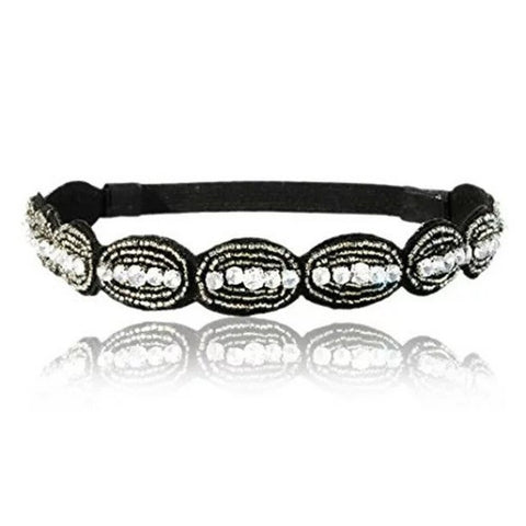 Black Rhinestone Headband Style Revolution and Look Sheet on All the Different Ways to Wear Including the Inspired Great Gatsby 20's Looks