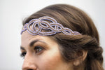 Purple Bridesmaid Bridal Wedding Rhinestone Beaded Headband/Adjustable Elastic Stretch Band/Bridesmaid Hair Style Guide