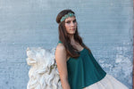 Turquoise Blue and Cream Stone Beaded Headband Elastic Stretch Headwrap with Style Guide 20 Different Ways to Wear