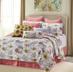 Virah-King Duke Imports, Inc. Quilt Sets WHITE - Sunflower Floral Home Sweet Farm Three-Piece Quilt Set