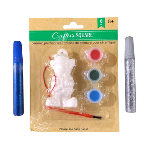 Ceramic Elf Christmas Fun Coloring and Activity Christmas Gift Craft Ornament for Kids and Children's Gift, With FREE Christmas gift bag