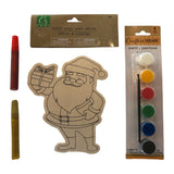 Santa Claus Paintable Wooden Christmas Ornement, Hang on the Christmas Tree, Christmas Fun Coloring Activity with a Free Christmas Gift Bag