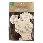 Santa Claus Paintable Wooden Christmas Ornement, Hang on the Christmas Tree, Christmas Fun Coloring Activity with a Free Christmas Gift Bag