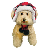 Vibrant Life Pet Beanie Hat and Bandana Set for Dogs and Cats Plaid Sweater Knit