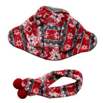 Vibrant Life Pet Beanie Hat and Bandana Set for Dogs and Cats Plaid Sweater Knit