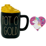 Rae Dunn Pot O' Gold Black Mug with Gold Coins Topper Lid Valentine's Day Gift